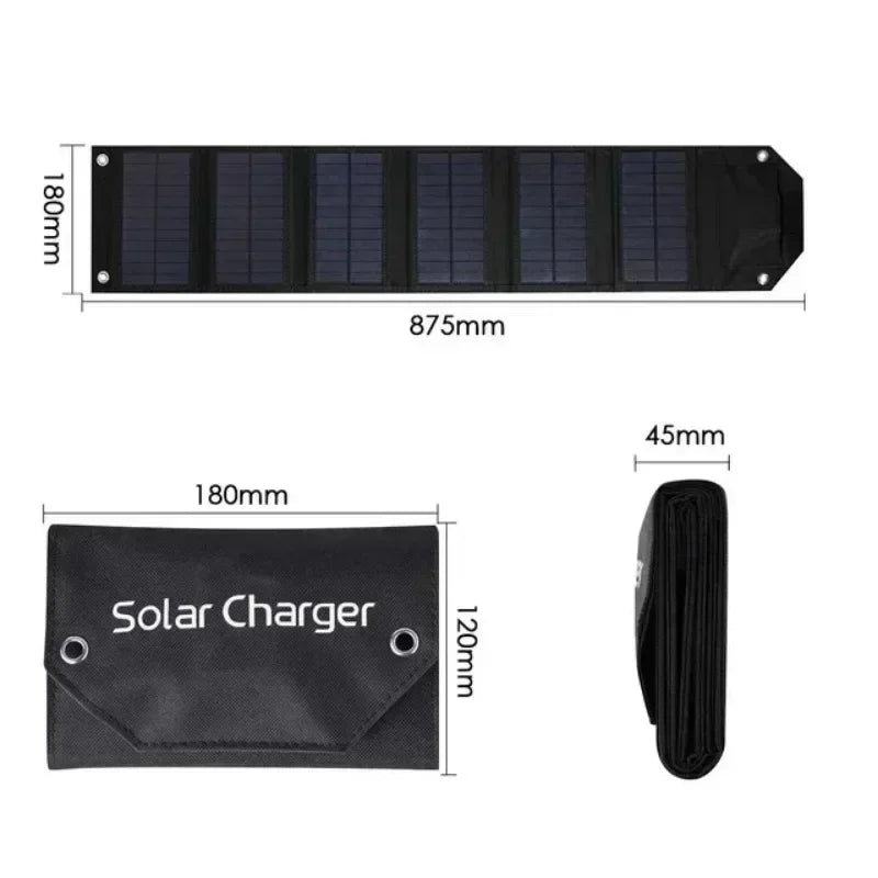 Składany panel słoneczny 12 W z USB – ładowarka solarna do telefonu