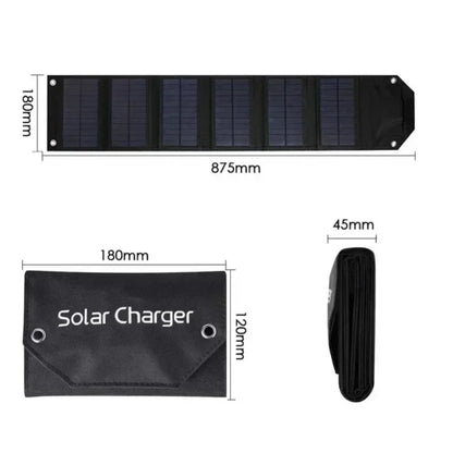 Składany panel słoneczny 12 W z USB – ładowarka solarna do telefonu