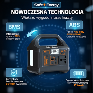 Safe+ Energy - Przenośna stacja zasilania 200W, awaryjne źródło energii